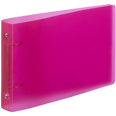 Viquel - Bristol Ringbuch 14,8 x 21 cm weich und strapazierfähig - 2 Ringe - Format A5 (25 x 16,5 cm) - transluzentes Himbeerrot