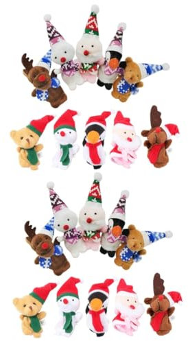 Toyvian 20 STK Weihnachts Finger Puppen Bade Fingerpuppen Weihnachtliche Fingerpuppen Weihnachtsfingerpuppe Fingerpuppen Schneemann Tütenfüller Geschenktasche Modellieren Stoff Kleinkind
