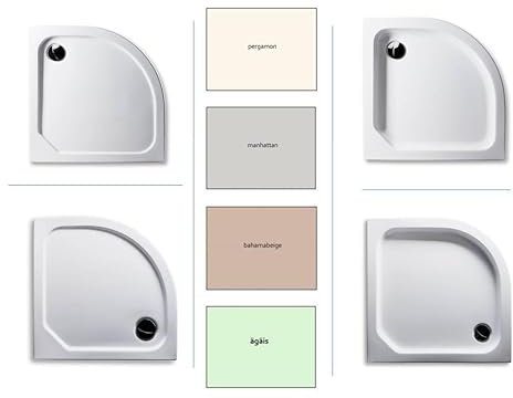 Duschwanne viertelkreis,in den Farben Pergamon, Bahambeige/Beige, Manhattan, Ägäis in verschiedenen Größen (Bahamabeige, 100 x 100 x 2,5cm)