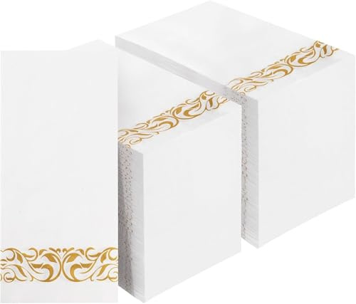 BESTVIP 200 Pack Disposable Paper Napkins, 3-Ply Soft & Absorbent,