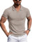 AIYINO Men's Regular Fit Polo Shirt Casual Smart T-Shirts Grandad T Shirt Designer (Available in Big and Tall) Khaki L