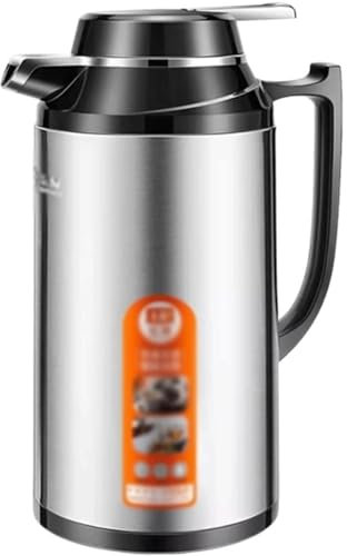 Stainless Steel Thermal Coffee Carafe, Glass Inner Thermos, Vacuum Flask with Anti-Scald Handle, Portable Travel Thermal Carafe