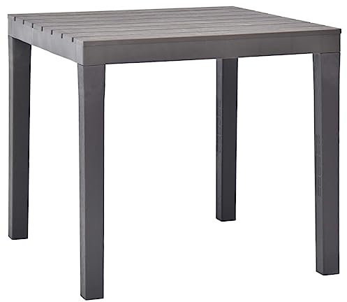 puraday Gartentisch Wetterfest Balkontisch Wetterfest Beistelltisch Gartentisch Kunststoff Gartentisch Plastik Esstisch Quadratisch 78x78x72 cm Moccafarben