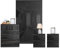 Blisswood High Gloss 4 Piece Bedroom Set With 3 Door Wardrobe & 4 Drawer Chest of Drawer + 2 Drawer 2 Bedside Table Cabinet Bedroom Furniture Set for Bedroom Storage furniture (Black)