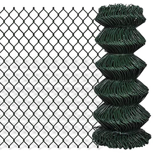 Lechnical Chain Link Fence Steel 0,8x25 m Green,Chain Link Fence,Garden Fencing,Chain Link Fencing,Garden Fencing Barrier-140348