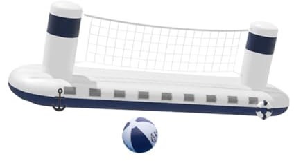 Harilla Ensemble de Jeu de Volley-Ball de Piscine Gonflable, Filet de Volley-Ball, Jeux de Piscine d'été pour Filles et garçons, Fournitures de fête au Bord, 300cmx75cmx90cm