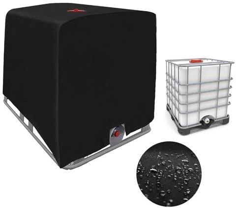 Cragmut Bache pour Cuve 1000L IBC, Câche de Protection Anti-UV pour Réservoir d'eau Bache de Réservoir d'eau Couvercle Couverture Container Réservoir IBC, 120 x 100 x 116 cm (Noir)