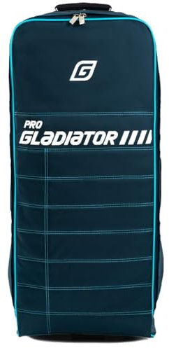 Gladiator Elite Bag iSUP Board Tasche Modell 2024 – blau/orange I Robuste Räder I Gepolstertes Rückensystem I 3-Wege-Öffnung I UV-Schutz I Stabil und groß