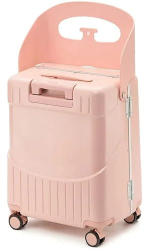 Fahren Sie auf Koffer für Kinder 20-Zoll-Schließkörper auf Koffer mit Sitz- und 4-Spinner-Räder-Kompartmental-Hochleistungs-Gepäck mit Tie-Tod & Bag-Hooks für Reisen, Ausgehen (Style 2)