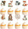 24 Stück Kuchendeko Tiere Cake Topper, Tier Cupcake Topper Wald, Waldtiere Kuchen deko Dschungel Tiere, Zoo Tortendeko Waldtiere Kuchendeckel für Kinder Geburtstag Dschungel Party, Baby Shower