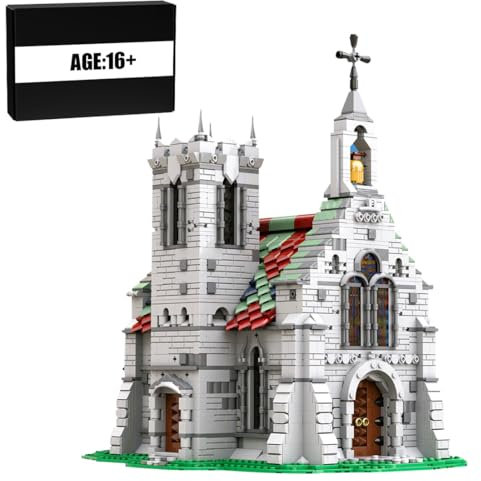 BlocteckToy MOC Klemmbausteine Mittelalterliche Alte Kirche Modell, 2496 Teile Mittelalterliches Groß Architecture Mittelalterliche Burg Gebäude Set, MOC-198172