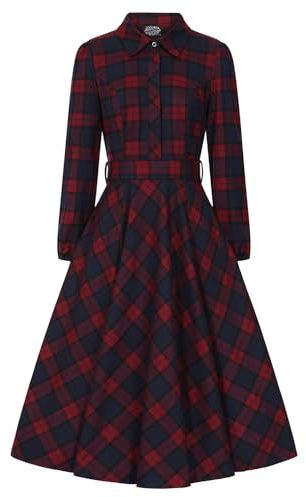 Hearts & roses London Swing Kleid Kim Tartan Retro Vintage Fit-N-Flare 50er