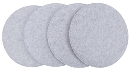 CB Home & Style Filz Sitzkissen Stuhlkissen Polster Auflage Kissen 4er Pack rund oder eckig (Hellgrau, Rund - ø35cm)