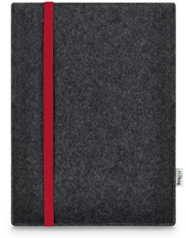 Stilbag Funda Leon para tablet Lenovo Tab M10 HD (2ª generación), color: antracita/rojo, funda para tablet de fieltro, fabricada en Alemania