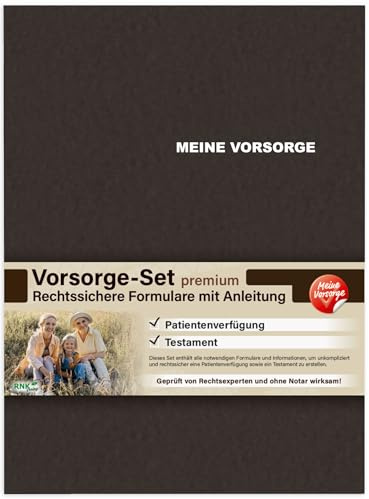RNKVERLAG Premium-Vorsorge-Set für 1 Person mit der hochwertigen RNK Patientenverfügung und dem RNK Testament, alle notwendigen Unterlagen in einer Heftbox, 1 Stück