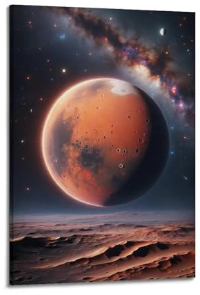 XFPMXC Weltraum-Poster, Martian Marvel im Universum, dekoratives Gemälde, Leinwand, Wandkunstwerke, Bild, 40 x 60 cm