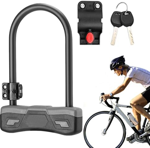 Rollersicherung Diebstahlschutz | Robustes U-Förmiges Fahrradschloss Mit Schlüssel,Fahrradzubehör für Kinderfahrrad Gepäckträger Lenker Pendler Schule Skateboard Stadt