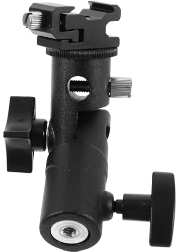 IMIKEYA Metall Blitzhalter E Typ mit 180° Schwenkbarem Schirmständer Kompatibel mit Softboxen und LED Leuchten für Fotostudio und Outdoor