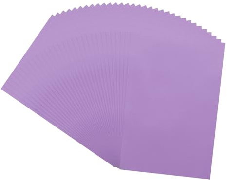 QUARKZMAN 50 Blatt Buntes Pergamentpapier 4 x 6 100gsm Lila | Durchsichtiges Druckbares Pergamentpapier, Für Druck Hochzeitskarten Tintenstrahl Laserdrucker