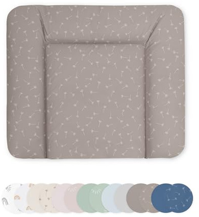 Ehrenkind® Abwaschbare Wickelauflage - Hygienisch, Sicher und Vielseitig in Taupe Pusteblume| Wickelauflage 72x85 | Wickelunterlage | Wickeltischauflage abwaschbar