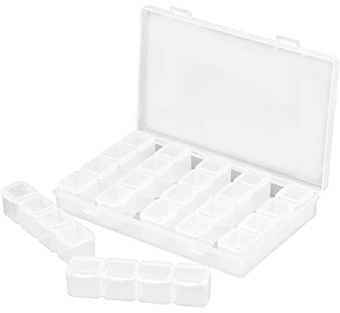 WGFOIP 28 Grid Målarlåda, PP Beads Organizer Behållare Avtagbar Separata Rader för DIY Art Accessories