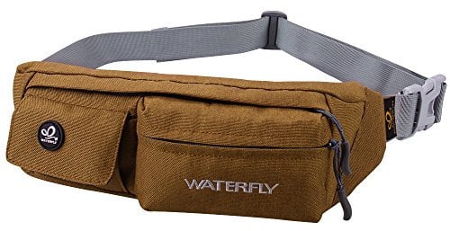 WATERFLY Bauchtasche Slim Flache Hüfttasche wasserdichte Gürteltasche für Laufen Radfahren Camping Klettern Reisen Festival für iPhone 8 Samsung S13 Gelb