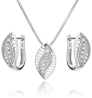 LillyMarie Hochwertiges Schmuckset Aus Silber Mit Schlangenketten Design Und Glänzendem Anhänger