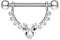 beyoutifulthings Brustwarzen-Piercing GROSSES Herz Intim-Piercing Brust-Piercing Edelstahl Silber Clear Stab 1,6mm 12mm