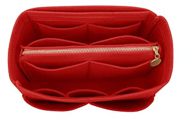 Organisatorischer Tascheineinsatz aus Filz mit Reißverschluss, passend für Speedy-Neverfull-Tasche, Taschenformer, Rot (rot), Medium