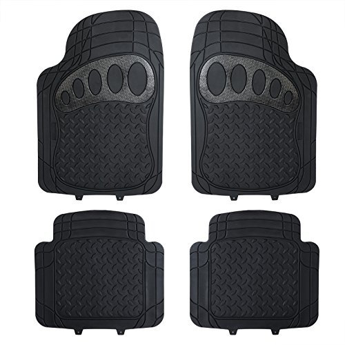 eSituro Auto Fußmatten Universal Automatten Gummimatten Gummi Matten Autoteppiche Set Schwarz
