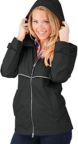 Charles River Apparel Damen New Englander Waterproof Rain Jacket Regenjacke, Schwarz/reflektierend, 5XL