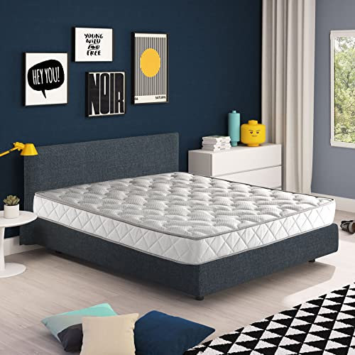 Geemma s.r.l Matratze oder Matratze für Orthopädisches Bett H12 cm mit Aloe Vera Bezug antibakteriell und antiallergisch. Semi-matratze, elastisch und unzerstörbar. Auch nach Maß 95x195cm