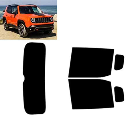Pellicola Oscurante Vetri Auto Pre-Tagliata per-Jeep Renegade 5-Porte 2014-... Vetri Posteriori & Lunotto (05% Super Nero)
