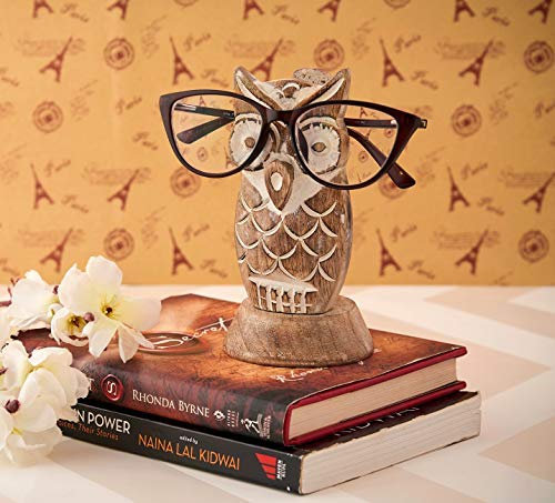 Eximious India Porte-Lunettes En Bois Motif Chouette