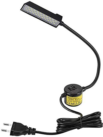 Lixada LED Nähmaschine Lampe 30-LED-Licht Arbeiten Beleuchtung Schwanenhalslampe mit Magnetfuß für alle Nähmaschine Leuchte,Schwarz
