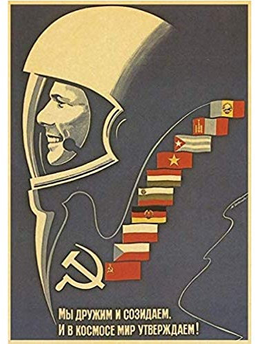RUIYANMQ Sowjetisches CCCP Poster Raumfahrt Wandkunst Bild Dekoration Kp886Zs 40X60Cm Rahmenlos