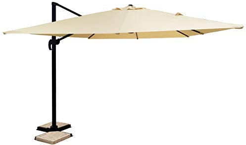 MICHELE SOGARI OMBRELLONE da Giardino Beige DECENTRATO A Braccio Alluminio 3X2 Giardino 3 X 2 Telo Molto Resistente Antivento