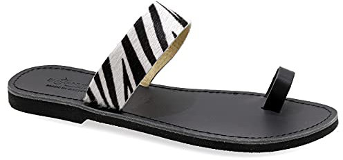 41 Mehrfarbig 2 Emmanuela Zehenring sandalen aus Leder, hochwertige handgefertigte griechische Slide Sommerschuhe, Riemchensandalen, flache Boho Toe Ring Sandalen