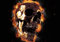 wandmotiv24 Fototapete Totenkopf Metall gold Feuer, M 250 x 175 cm - 5 Teile, Wanddeko, Wandbild, Wandtapete, schwarz Gothic Halloween M6805