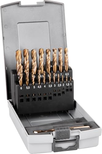 ALPEN Bohrer-Kassetten Set HSS PZ-COBALT GRIP KP 24 (24-tlg., Ø 1,00-10,50 mm, 3-Flächenschaft, besonders geeignet für zähe und harte Werkstoffe, Spiralbohrer, Bohrsortiment) 0090600024100