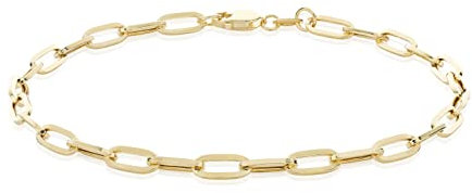CARISSIMA Women's 9ct Yellow Gold 3.5mm Paper Chain Bracelet 19cm/7.5''