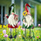HONGLAND Gnomo da giardino statua in metallo per esterni, 45,7 cm, gnomo decorativo per vacanze, Natale, prato, patio, cortile, giardino, 2 pezzi
