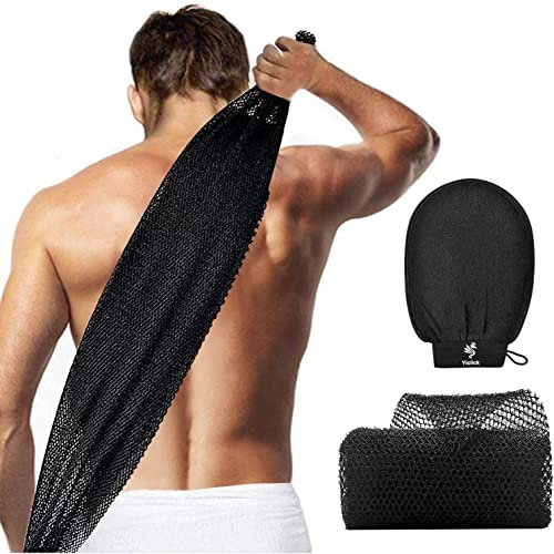 Yiclick Gant Exfoliant Africain - Filet de Douche pour Homme et Femme, Lavage en Profondeur, Toilette et Bain