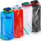 Yosemy 4stk Faltbare Wasserflaschen,700ML Zusammenklappbare Flexible Wiederverwendbare Wasserflasche mit Schraubverschluss zum Wandern,Abenteuer,Reisen(blau,rot,weiß,schwarz)