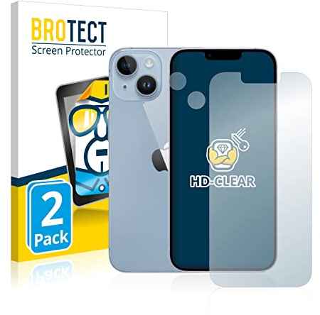 BROTECT 2 Stück Schutzfolie für Apple iPhone 14 (Display+Kamera) Displayschutz Folie Made in Germany, Ultra-Klar