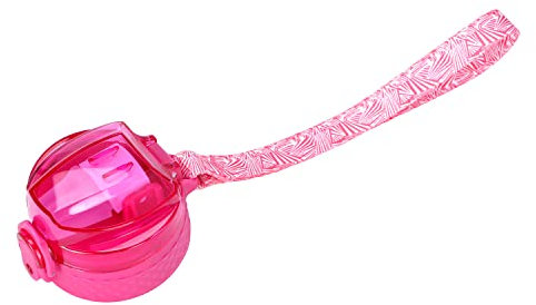 OLDLEY Replacement Straw Lid for 450ml Water Bottle, Leakproof Dustproof One-Click Open Cap with Carry Strap (Rose Red)