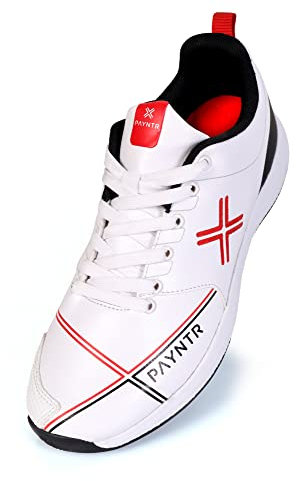 Payntr X Cricketschuhe mit Gummibolzen, Weiß und Schwarz, Weiss/opulenter Garten, 39.5 EU
