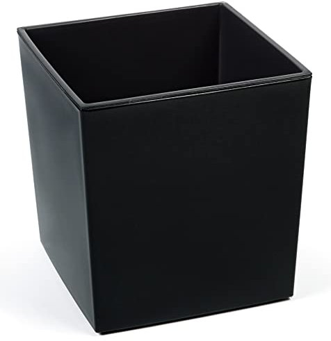 Tymar Blumentopf, Pflanzkübel, Übertopf, Blumenkübel aus Kunststoff, Gross, Quadrat, Glanz, Garten, Balkon, Terrasse, Haus (Schwarz, 40x40 cm)