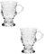 JOYMENTHERE Irish Coffee Mugs, Glass Footed Espresso Cups with Handles, Clear Goblet Mugs Glasses for Coffee, Latte, Cappuccino, Smoothie, Hot&Cold, 4.2 Oz, Set of 2 (Transparency)