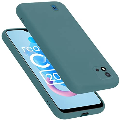 Cadorabo Hülle kompatibel mit Realme C11 2021 Hülle Silikon Handyhülle für C11 2021 Case aus flüssigem Silikon- Kratzfeste und stoßfeste dünne TPU Schutzhülle - Liquid GRÜN